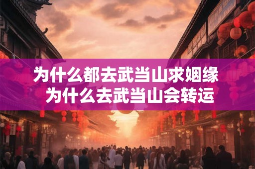 为什么都去武当山求姻缘  为什么去武当山会转运