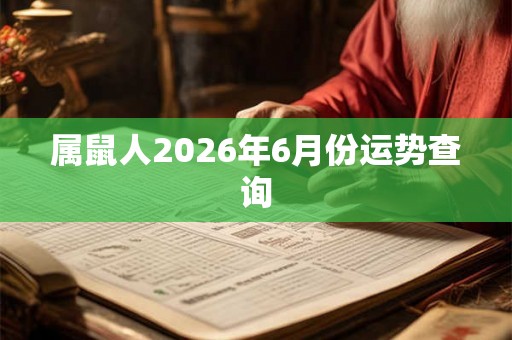 属鼠人2026年6月份运势查询