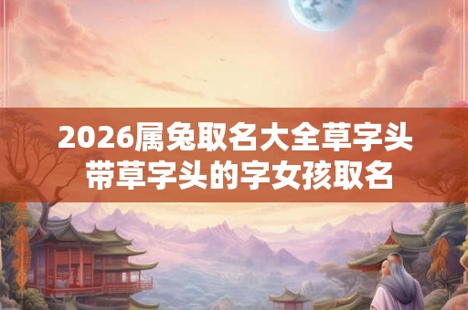 2026属兔取名大全草字头 带草字头的字女孩取名