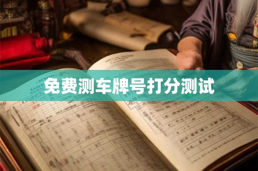 免费测车牌号打分测试