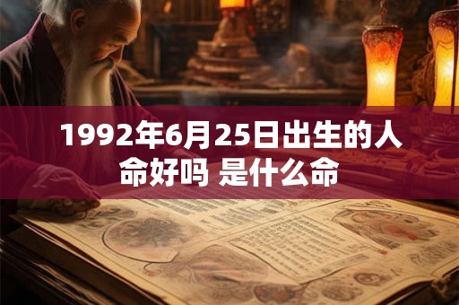 1992年6月25日出生的人命好吗 是什么命 1992年6月25日出生的人命好吗 是什么命