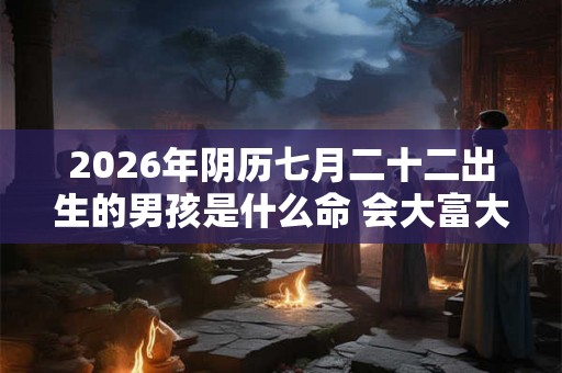 2026年阴历七月二十二出生的男孩是什么命 会大富大贵吗
