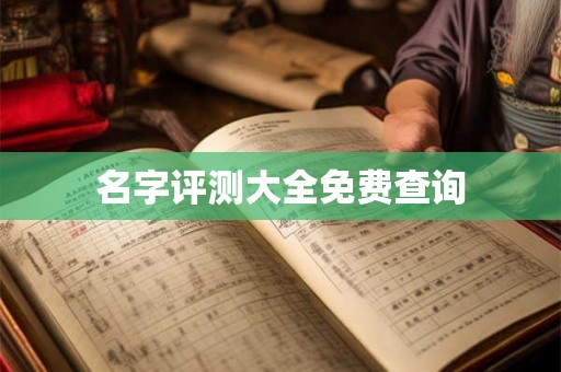 名字评测大全免费查询