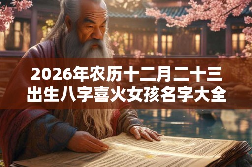 2026年农历十二月二十三出生八字喜火女孩名字大全 2026年农历十二月二十三出生八字喜火女孩名字大全