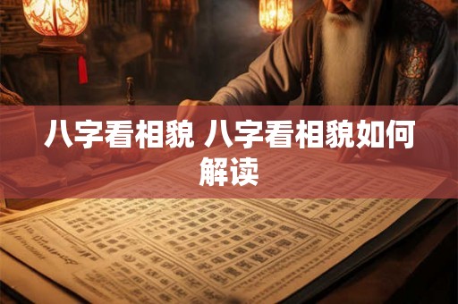 八字看相貌 八字看相貌如何解读