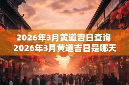 2026年3月黄道吉日查询 2026年3月黄道吉日是哪天