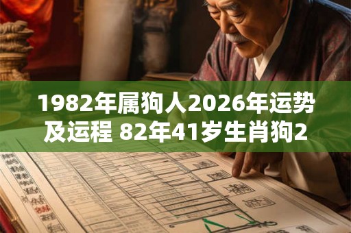 1982年属狗人2026年运势及运程 82年41岁生肖狗2026年每月运势