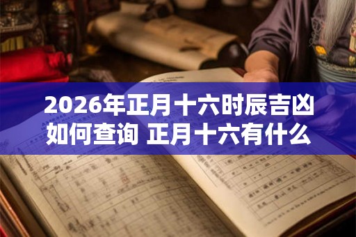 2026年正月十六时辰吉凶如何查询 正月十六有什么风俗