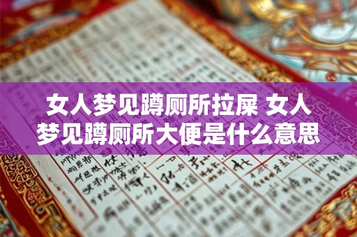女人梦见蹲厕所拉屎 女人梦见蹲厕所大便是什么意思