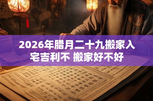 2026年腊月二十九搬家入宅吉利不 搬家好不好
