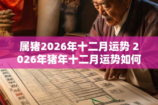 属猪2026年十二月运势 2026年猪年十二月运势如何