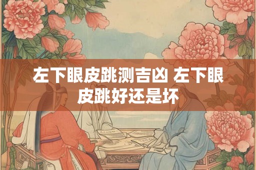 左下眼皮跳测吉凶 左下眼皮跳好还是坏