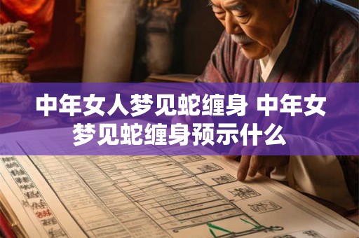 中年女人梦见蛇缠身 中年女梦见蛇缠身预示什么