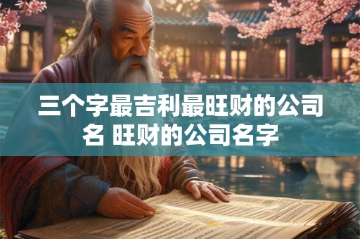 三个字最吉利最旺财的公司名 旺财的公司名字