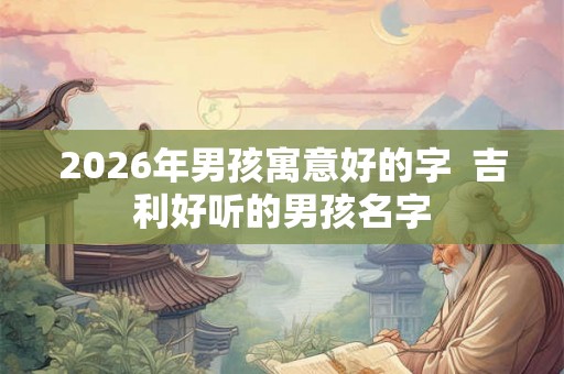 2026年男孩寓意好的字  吉利好听的男孩名字