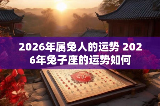 2026年属兔人的运势 2026年兔子座的运势如何
