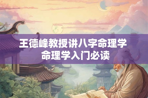 王德峰教授讲八字命理学  命理学入门必读