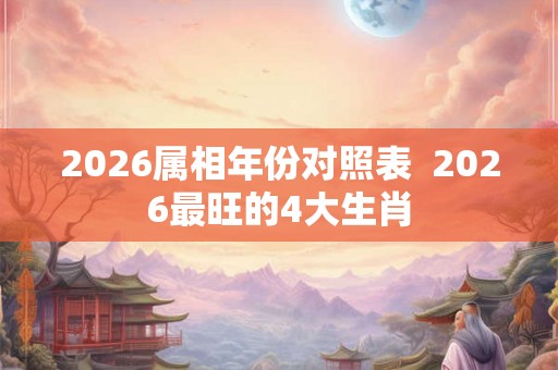 2026属相年份对照表  2026最旺的4大生肖