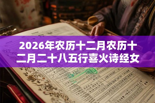 2026年农历十二月农历十二月二十八五行喜火诗经女孩名字