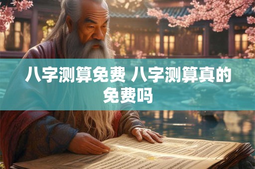 八字测算免费 八字测算真的免费吗