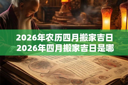2026年农历四月搬家吉日 2026年四月搬家吉日是哪天 2026年农历四月搬家吉日 2026年四月搬家吉日是哪天