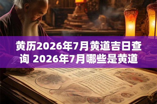 黄历2026年7月黄道吉日查询 2026年7月哪些是黄道吉日