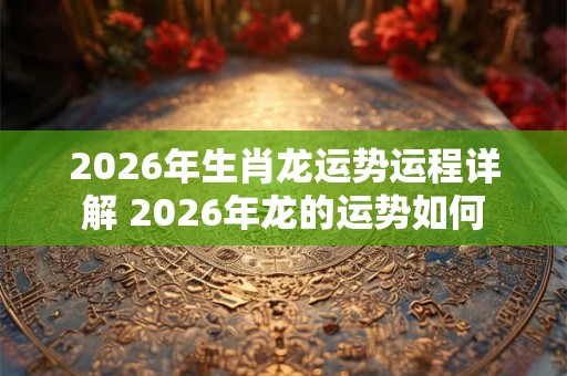 2026年生肖龙运势运程详解 2026年龙的运势如何 2026年生肖龙运势运程详解 2026年龙的运势如何