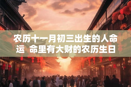 农历十一月初三出生的人命运  命里有大财的农历生日