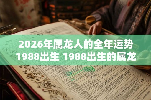 2026年属龙人的全年运势1988出生 1988出生的属龙人2026年运势如何