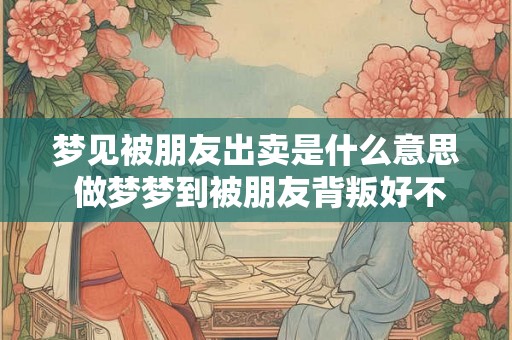 梦见被朋友出卖是什么意思 做梦梦到被朋友背叛好不好
