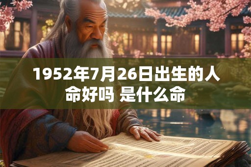 1952年7月26日出生的人命好吗 是什么命