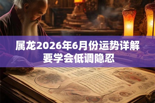 属龙2026年6月份运势详解 要学会低调隐忍