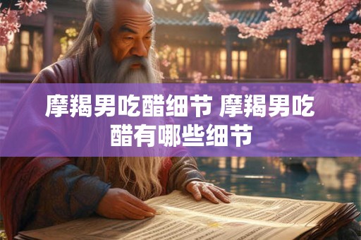 摩羯男吃醋细节 摩羯男吃醋有哪些细节