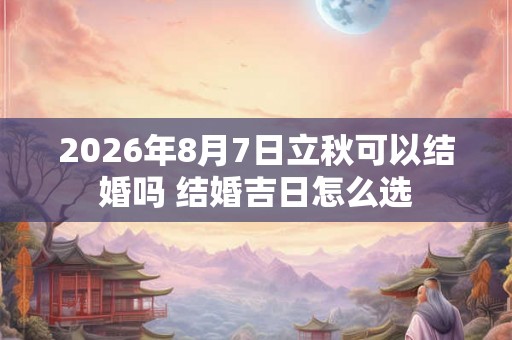 2026年8月7日立秋可以结婚吗 结婚吉日怎么选 2026年8月7日立秋可以结婚吗 结婚吉日怎么选