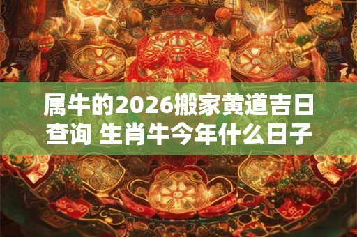 属牛的2026搬家黄道吉日查询 生肖牛今年什么日子搬家吉利 属牛的2026搬家黄道吉日查询 生肖牛今年什么日子搬家吉利