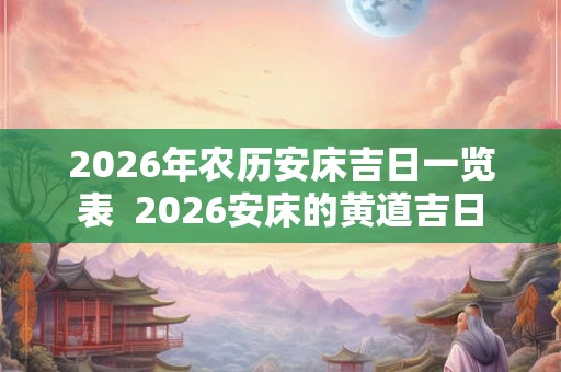 2026年农历安床吉日一览表  2026安床的黄道吉日