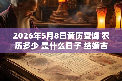 2026年5月8日黄历查询 农历多少 是什么日子 结婚吉时