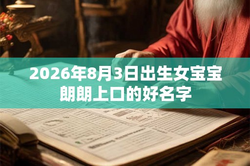 2026年8月3日出生女宝宝朗朗上口的好名字 2026年8月3日出生女宝宝朗朗上口的好名字