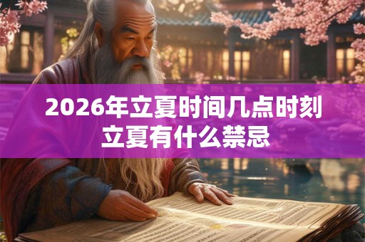 2026年立夏时间几点时刻 立夏有什么禁忌 2026年立夏时间几点时刻 立夏有什么禁忌