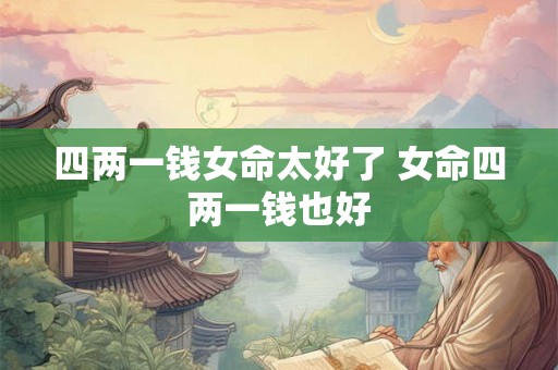 四两一钱女命太好了 女命四两一钱也好