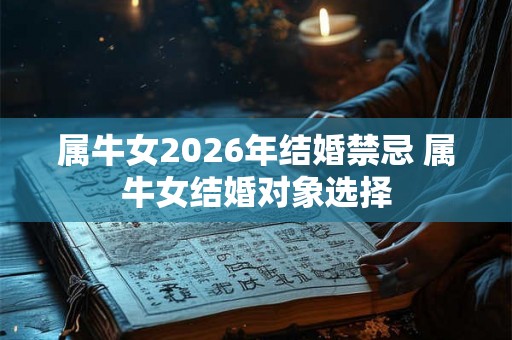 属牛女2026年结婚禁忌 属牛女结婚对象选择