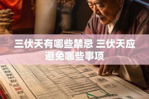 三伏天有哪些禁忌 三伏天应避免哪些事项