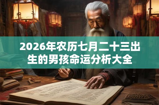 2026年农历七月二十三出生的男孩命运分析大全