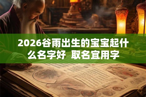 2026谷雨出生的宝宝起什么名字好  取名宜用字