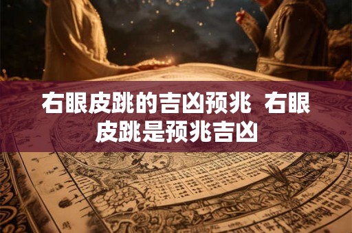 右眼皮跳的吉凶预兆  右眼皮跳是预兆吉凶