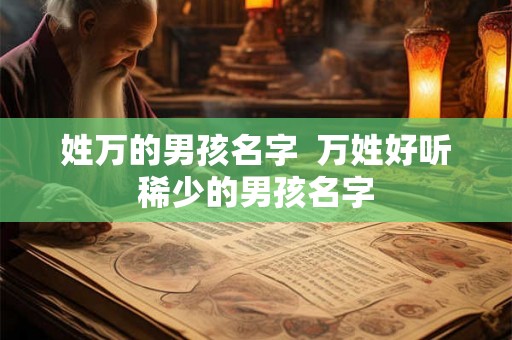 姓万的男孩名字  万姓好听稀少的男孩名字