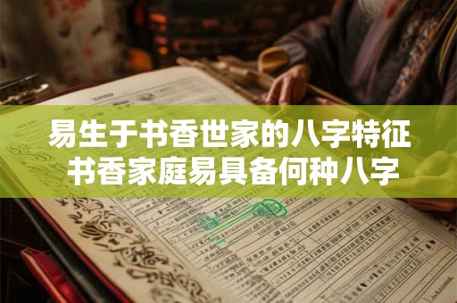 易生于书香世家的八字特征 书香家庭易具备何种八字特征