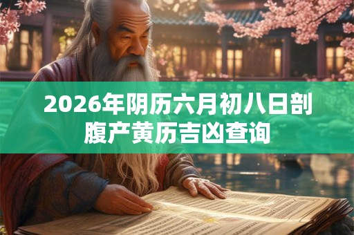 2026年阴历六月初八日剖腹产黄历吉凶查询
