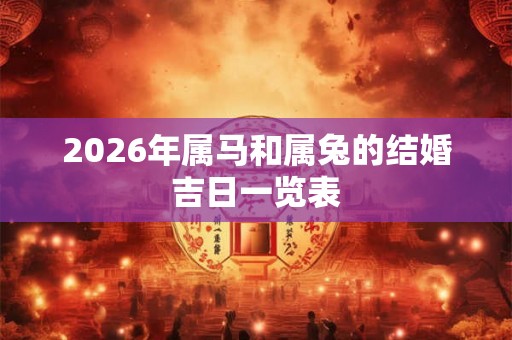 2026年属马和属兔的结婚吉日一览表