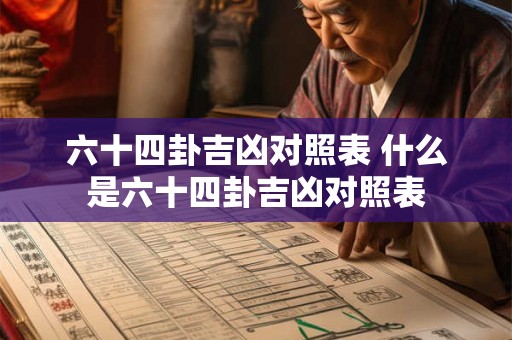 六十四卦吉凶对照表 什么是六十四卦吉凶对照表